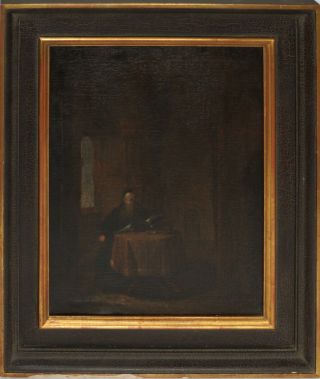 18th Century Dutch Old Master Oil - Unsigned - Male Figure and Interior 2