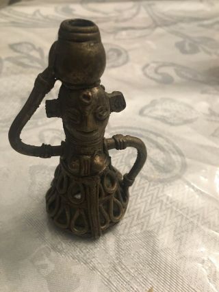 Vintage Small Brass Figurine 3.  5 " Tall
