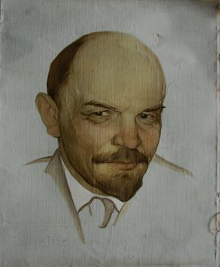 Russian Ukrainian Soviet Oil Painting Realism Lenin Portrait Revolution