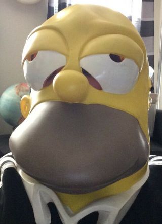 Vintage 1999 Homer Simpson Rubber Latex Mask Cosplay