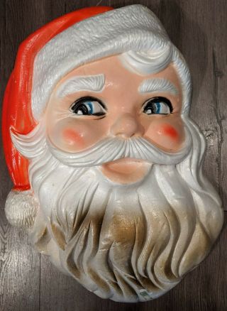 Large Vintage Styrofoam Store Display Santa Claus Face 18 " X 25 "