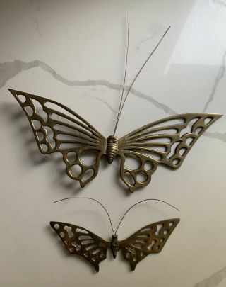 Vintage Brass Butterflies Butterfly Wall Hanging Art Enesco