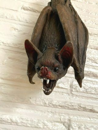 Hanging Vampire Bat Prop Halloween Decor Rubber 14 " Creature Blood - Thirsty