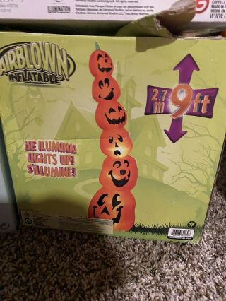 9ft Tall Airblown Inflatable Slender Pumpkin Stack