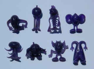 RARE CRATER CRITTERS R&L MEXICAN CEREAL TOY KELLOG ' S COMPLETE SET OF 8 PURPLE 2