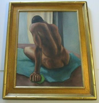 Vintage Nude Painting Mid Century Modern Expressionism Mystery Artist Large