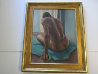 VINTAGE NUDE PAINTING MID CENTURY MODERN EXPRESSIONISM MYSTERY ARTIST LARGE 3