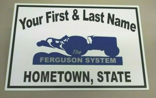 Personalized Ferguson System Tractor Aluminum Name Sign