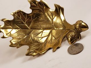 Decorative Brass Dish Oak Leaf And Acorn Design - - Colonial Virginia