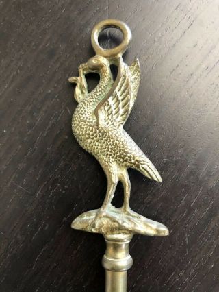 Vintage Stork Duck Bird English Brass Toasting Fork England Art Nr 3 Of 3
