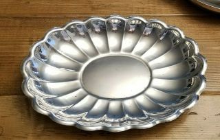 Reed & Barton 110 Silverplate Scalloped Serving Tray Platter Holiday Usa Pitted