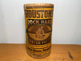 Vintage Houstons Putty Gold Medal Polish Co Advertising Box Racine Wi Wisconsin