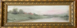 Signed S.  Goodall,  Oil Painting Landscape Framed 19.  5” X 7.  5” W/frame