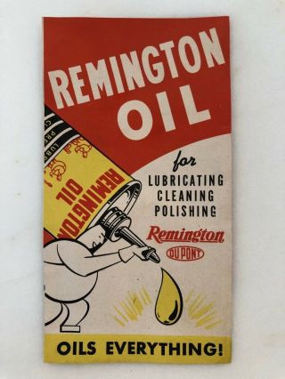 1947 Remington Oil Handy Oiler Shotgun Vintage Advertising Brochure Hunting Gun