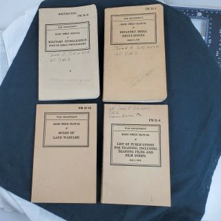 4 Wwii Basic Field Manuals Fm 22 - 5 30 - 21 27 - 10 21 - 6 Military Infantry Warfare
