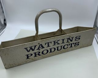 Vintage Watkins Products Display - Salesman Sample Carrier Aluminum Handled Tray