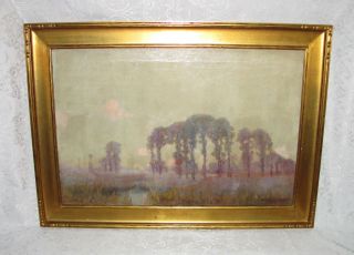 American Oil on Canvas Painting Frank Elliot Mason Circa 1925 2