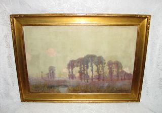 American Oil on Canvas Painting Frank Elliot Mason Circa 1925 3