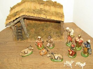 Vintage Christmas Sears & Roebuck 11 Piece Nativity Set