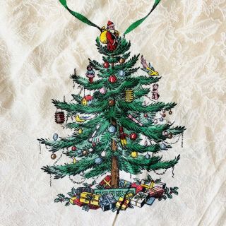 Spode Christmas Tree Fabric Tablecloth Rectangle 50 " X 68 " Holiday