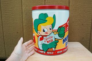Fritos Corn Chips Collector Tin 1953 - 1959 Frito Kid Advertising 11 1/2 " 1993 Vtg