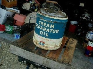 Vintage Advertising Standard Superla Cream Seperator Motor Oil 5 Gallon Can