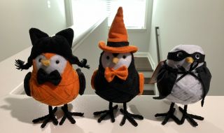 Target Halloween Fabric Bird 2016 Set Of 3 Vampire Witch Cat
