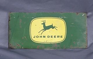 Vintage John Deere Metal Sign 8 - 3/4 X 4 Inch 1956 - 57 Planter Box Cut - Out