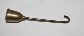 2 Vintage Brass Candle Snuffers - One With Twisted Arm,  One W/ Hook For Hanging