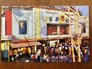 Rockaway Beach Ny Playland Midway The Fun House 1960’s Chrome Postcard