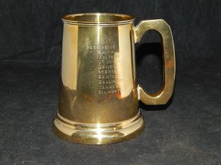 Vintage 1944 World War Ii Army Brass Tankard Mug Stein,  Named