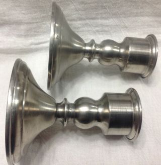 Vintage Weighted Leonard Pewter Candle Sticks Holder Made In Bolivia 2
