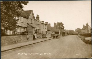 Post Office,  The Street,  High Ongar,  Near Brentwood,  Animated Rp,  Motor Car 1916