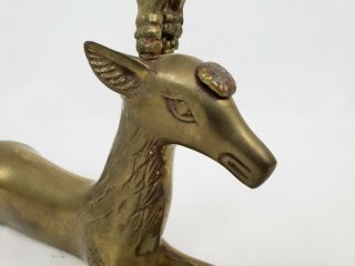 Vintage Mid Century Brass Deer Reindeer Buck 7” Shelf Decor