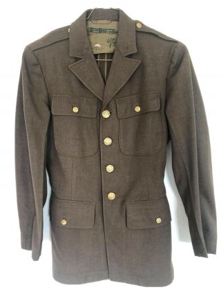Ww2 Early Us Army Em Dress Blouse Named & Id’d
