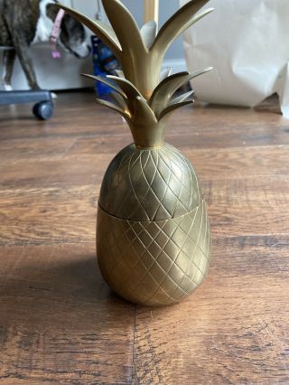 Vintage Solid Brass Pineapple - 8” Tall - Made In India