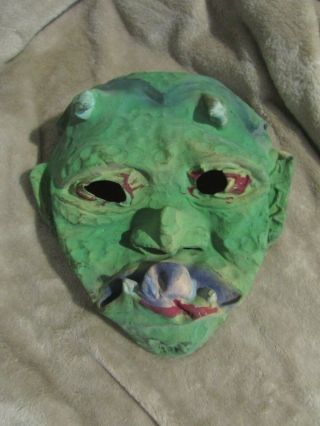 Vintage Rubber Halloween Mask Green Swamp Monster