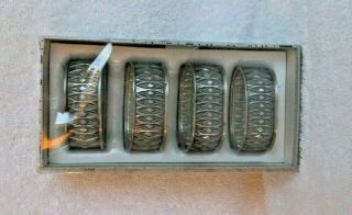 Vintage Mastad Pewter Napkin Rings - Set Of 4 - John Gulbrandsrod - Pre - Owned