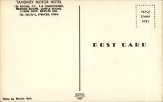 Spencer,  IA Tangney Motor Hotel Clay County Iowa Page O ' Color Chrome Postcard 2