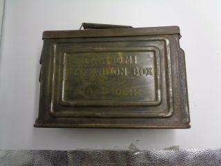 Vintage Ww2 Wwii Cal.  30m1 Canco Ammunition Cartridge Box (flaming Bomb)