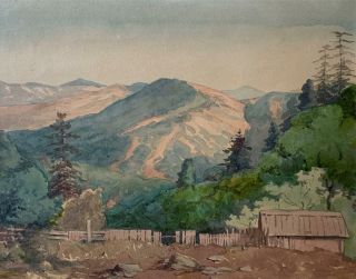 Alice Hunt Curtis - California Hills Watercolor,  Circa 1930s - Student Of Latimer?