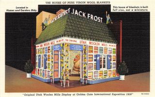 G76/ San Francisco California Postcard 1939 Expo Jack Frost Utah Blankets