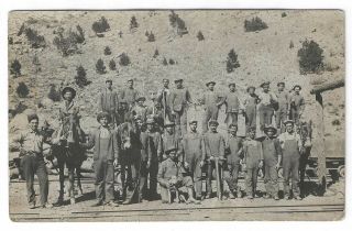 C - 1910s Rppc Group Shot,  Railroad Workers,  Occupational,  Overalls,  Work Clothes