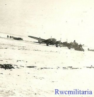 Best Luftwaffe He - 111 Bombers & Go.  242 Transport In Winter On Airfield