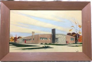 1960s Mcm Loyal Order Of Moose Hall Port Arthur Ontario Architect Painting Heath