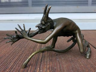 Franz Bergman 1900 Vienna Bronze Devil Beast Figure