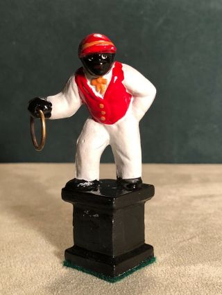 Miniature Solid Cast Lawn Jockey Figure,  3 1/2 Inches High