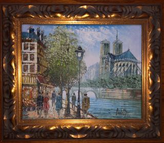 Impressionist Oil Painting Paris City Street Scene Artist Caroline Burnett 8x10”