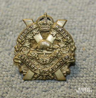 1925 Era,  Calgary Highlanders,  (no,  10 Canadians Banner) Collar Badge (23742)