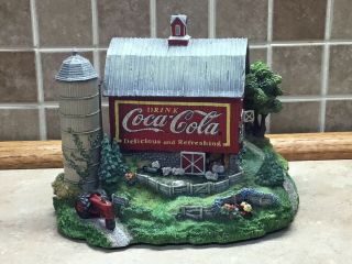 Vintage Coca - Cola Ceramic Rural Refreshment Barn Scene 2001 6” X 8”